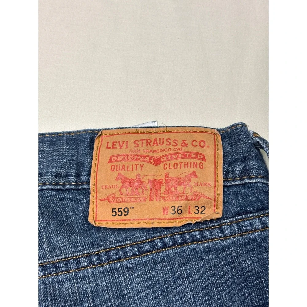 Levis 559 Relaxed Straight Jeans Mens 36x32 Blue Denim 100% Cotton 00559-0231